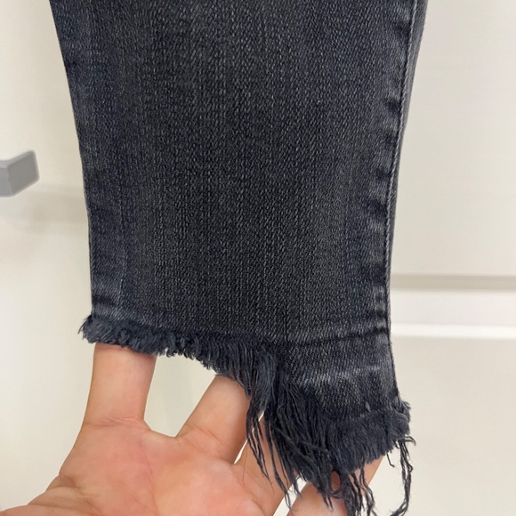FRAME Denim Le Skinny de Jeanne Micoy – Black Raw Hem Jeans, Size 25 - Picture 3 of 9